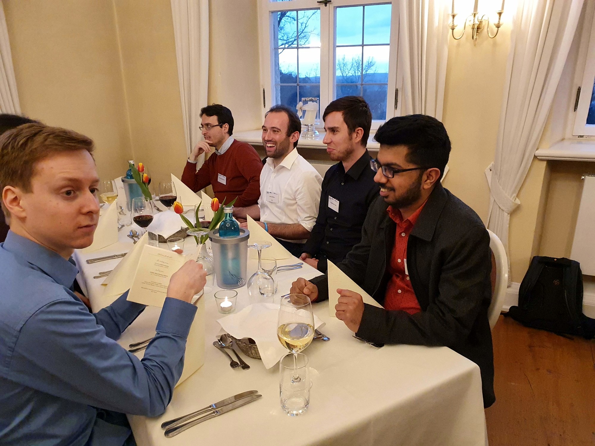 Doctoral researchers at the conference dinner of the 2nd Visitors Workshop of GRK 2423 FRASCAL