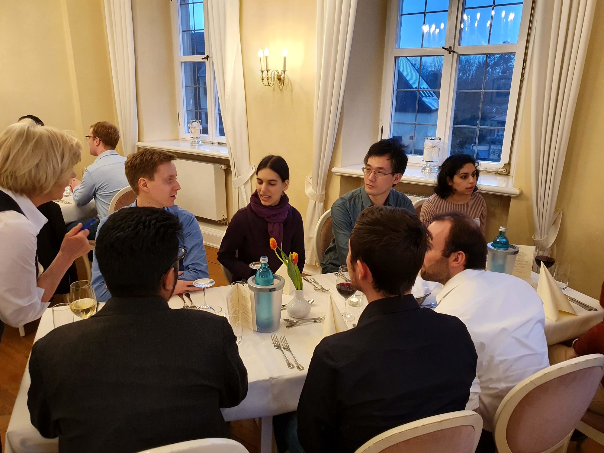 Doctoral researchers at the conference dinner of the 2nd Visitors Workshop of GRK 2423 FRASCAL