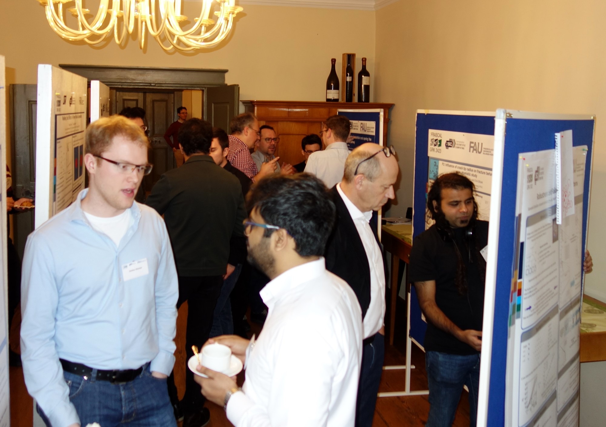 Poster session of the 2nd Visitors Workshop of GRK 2423 FRASCAL in the Wilhelminen-Salon of Schloss Atzelsberg