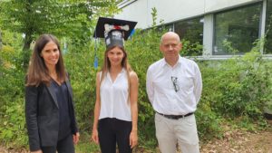 Dr.-Ing. Ina Schmidt with her two supervisors Prof. Areti Papastavrou and Prof. Paul Steimann.